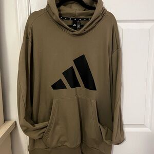 Adidas Men's Army green Hoodie with Black Logo